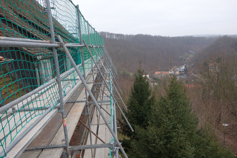 Dachdeckerfangschutzgerüst in Tharandt