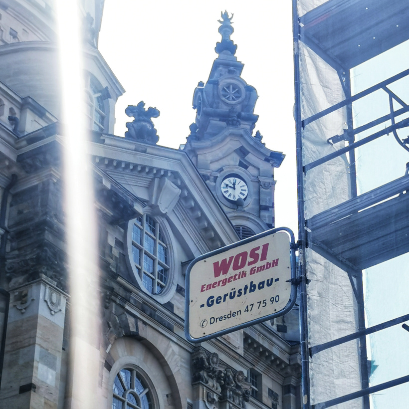 Fassadengerüst am Neumarkt in Dresden