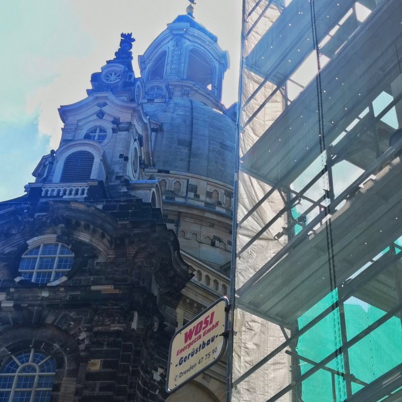 Fassadengerüst am Neumarkt in Dresden