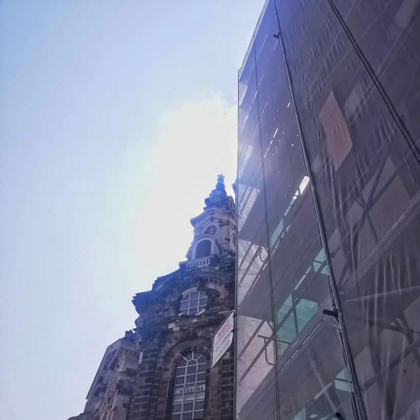 Fassadengerüst am Neumarkt in Dresden